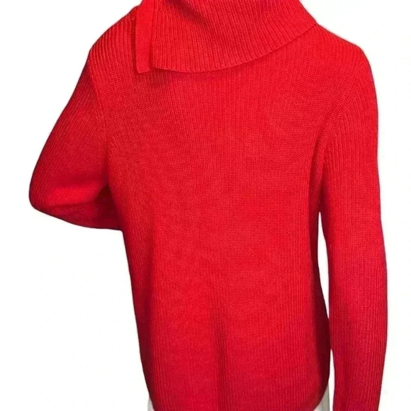 Talbots Marled Cowl Neck Sweater In Red Color Size L. - Picture 6 of 11